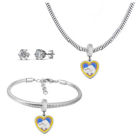 6S0017617ahlv-691  Necklace Length 45+4cm Bracelet Length 17+4cm  Stainless Steel Set  PDS733