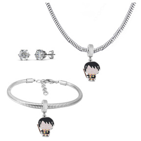6S0017618ahlv-691  Necklace Length 45+4cm Bracelet Length 17+4cm  Stainless Steel Set  PDS734