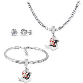 6S0017619ahlv-691  Necklace Length 45+4cm Bracelet Length 17+4cm  Stainless Steel Set  PDS735