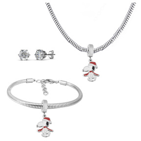 6S0017620ahlv-691  Necklace Length 45+4cm Bracelet Length 17+4cm  Stainless Steel Set  PDS736