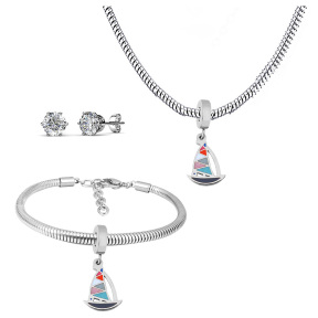6S0017621ahlv-691  Necklace Length 45+4cm Bracelet Length 17+4cm  Stainless Steel Set  PDS737
