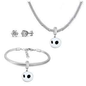 6S0017622ahlv-691  Necklace Length 45+4cm Bracelet Length 17+4cm  Stainless Steel Set  PDS738