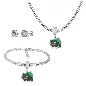 6S0017626ahlv-691  Necklace Length 45+4cm Bracelet Length 17+4cm  Stainless Steel Set  PDS742