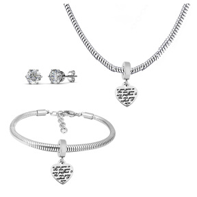 6S0017627ahlv-691  Necklace Length 45+4cm Bracelet Length 17+4cm  Stainless Steel Set  PDS743
