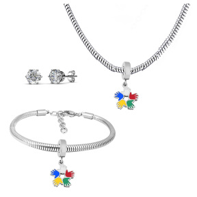 6S0017630ahlv-691  Necklace Length 45+4cm Bracelet Length 17+4cm  Stainless Steel Set  PDS746
