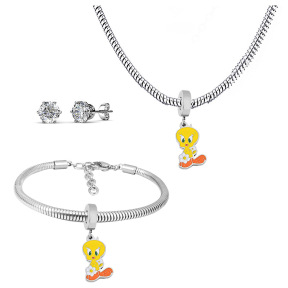 6S0017633ahlv-691  Necklace Length 45+4cm Bracelet Length 17+4cm  Stainless Steel Set  PDS749