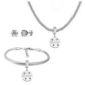 6S0017634ahlv-691  Necklace Length 45+4cm Bracelet Length 17+4cm  Stainless Steel Set  PDS750