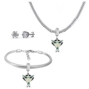 6S0017635ahlv-691  Necklace Length 45+4cm Bracelet Length 17+4cm  Stainless Steel Set  PDS751