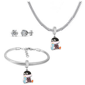 6S0017642ahlv-691  Necklace Length 45+4cm Bracelet Length 17+4cm  Stainless Steel Set  PDS758