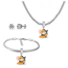 6S0017644ahlv-691  Necklace Length 45+4cm Bracelet Length 17+4cm  Stainless Steel Set  PDS760