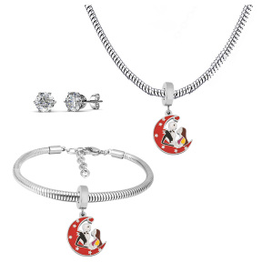 6S0017646ahlv-691  Necklace Length 45+4cm Bracelet Length 17+4cm  Stainless Steel Set  PDS762