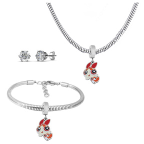 6S0017647ahlv-691  Necklace Length 45+4cm Bracelet Length 17+4cm  Stainless Steel Set  PDS763
