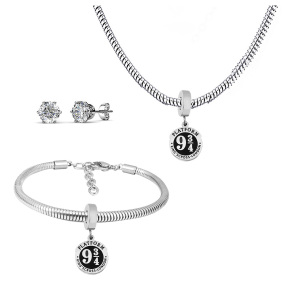 6S0017648ahlv-691  Necklace Length 45+4cm Bracelet Length 17+4cm  Stainless Steel Set  PDS764