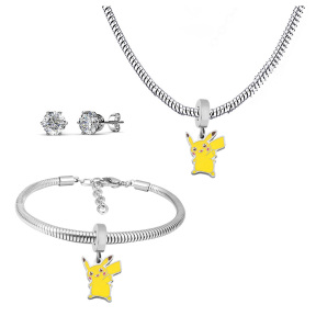6S0017649ahlv-691  Necklace Length 45+4cm Bracelet Length 17+4cm  Stainless Steel Set  PDS765