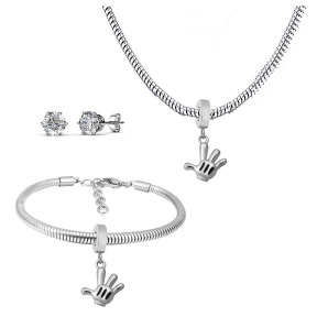 6S0017650vhov-691  Necklace Length 45+4cm Bracelet Length 17+4cm  Stainless Steel Set  PDS766