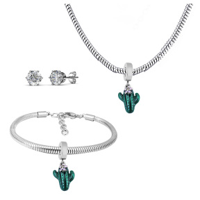 6S0017651ahpv-691  Necklace Length 45+4cm Bracelet Length 17+4cm  Stainless Steel Set  PDS767