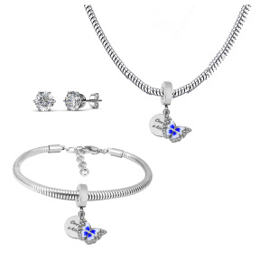 6S0017652vihb-691  Necklace Length 45+4cm Bracelet Length 17+4cm  Stainless Steel Set  PDS768