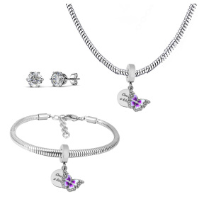 6S0017653vihb-691  Necklace Length 45+4cm Bracelet Length 17+4cm  Stainless Steel Set  PDS769