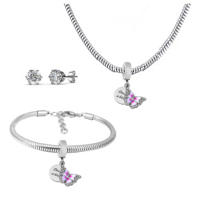 6S0017654vihb-691  Necklace Length 45+4cm Bracelet Length 17+4cm  Stainless Steel Set  PDS770