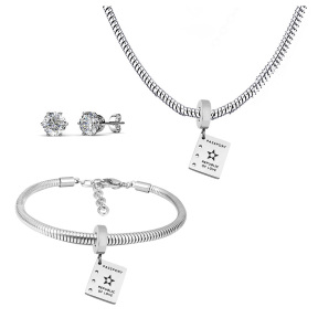 6S0017655ahlv-691  Necklace Length 45+4cm Bracelet Length 17+4cm  Stainless Steel Set  PDS771
