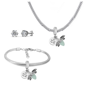 6S0017656vihb-691  Necklace Length 45+4cm Bracelet Length 17+4cm  Stainless Steel Set  PDS772