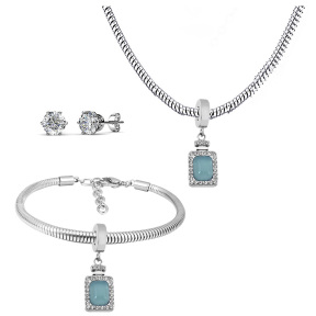 6S0017657aivb-691  Necklace Length 45+4cm Bracelet Length 17+4cm  Stainless Steel Set  PDS773