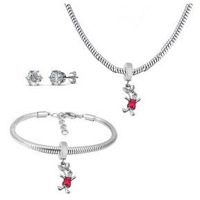 6S0017662vhov-691  Necklace Length 45+4cm Bracelet Length 17+4cm  Stainless Steel Set  PDS778