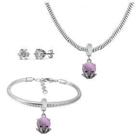 6S0017663aivb-691  Necklace Length 45+4cm Bracelet Length 17+4cm  Stainless Steel Set  PDS779
