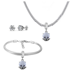 6S0017664aivb-691  Necklace Length 45+4cm Bracelet Length 17+4cm  Stainless Steel Set  PDS780