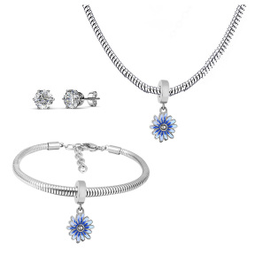 6S0017667ahpv-691  Necklace Length 45+4cm Bracelet Length 17+4cm  Stainless Steel Set  PDS783