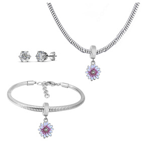 6S0017668ahpv-691  Necklace Length 45+4cm Bracelet Length 17+4cm  Stainless Steel Set  PDS784