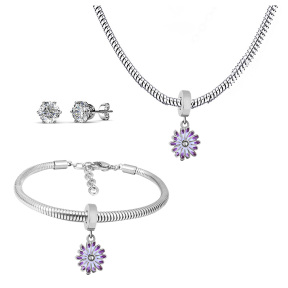 6S0017669ahpv-691  Necklace Length 45+4cm Bracelet Length 17+4cm  Stainless Steel Set  PDS785