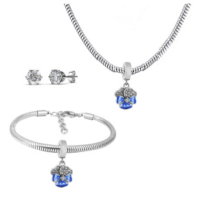 6S0017671vihb-691  Necklace Length 45+4cm Bracelet Length 17+4cm  Stainless Steel Set  PDS787