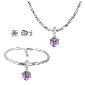 6S0017672vihb-691  Necklace Length 45+4cm Bracelet Length 17+4cm  Stainless Steel Set  PDS788