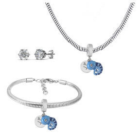 6S0017675vihb-691  Necklace Length 45+4cm Bracelet Length 17+4cm  Stainless Steel Set  PDS791