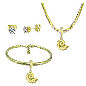 6S0017681aill-691  Necklace Length 45+4cm Bracelet Length 17+4cm  Stainless Steel Set  PDS797