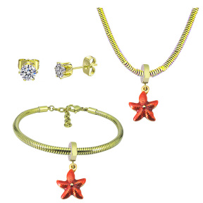 6S0017682aima-691  Necklace Length 45+4cm Bracelet Length 17+4cm  Stainless Steel Set  PDS798