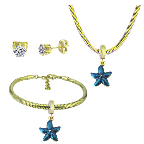 6S0017683aima-691  Necklace Length 45+4cm Bracelet Length 17+4cm  Stainless Steel Set  PDS799