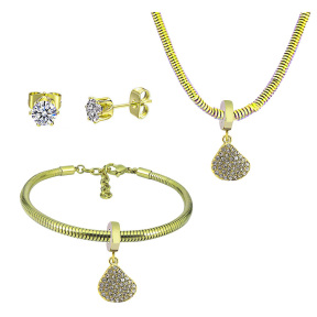 6S0017686aill-691  Necklace Length 45+4cm Bracelet Length 17+4cm  Stainless Steel Set  PDS802