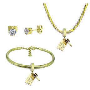 6S0017690ajvb-691  Necklace Length 45+4cm Bracelet Length 17+4cm  Stainless Steel Set  PDS806