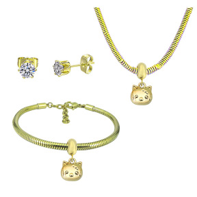 6S0017692aija-691  Necklace Length 45+4cm Bracelet Length 17+4cm  Stainless Steel Set  PDS808