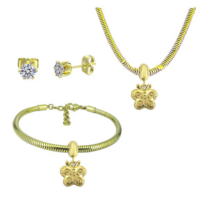 6S0017695aija-691  Necklace Length 45+4cm Bracelet Length 17+4cm  Stainless Steel Set  PDS811