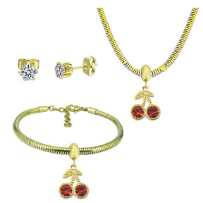 6S0017700vila-691  Necklace Length 45+4cm Bracelet Length 17+4cm  Stainless Steel Set  PDS816