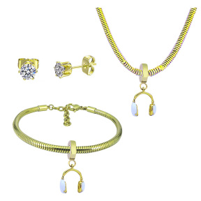 6S0017703vina-691  Necklace Length 45+4cm Bracelet Length 17+4cm  Stainless Steel Set  PDS819