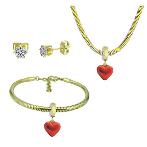 6S0017705vila-691  Necklace Length 45+4cm Bracelet Length 17+4cm  Stainless Steel Set  PDS821