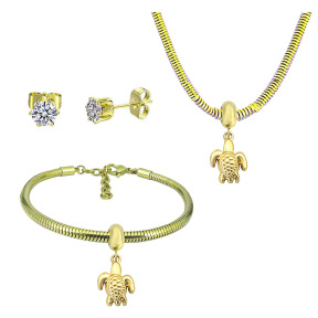 6S0017708aija-691  Necklace Length 45+4cm Bracelet Length 17+4cm  Stainless Steel Set  PDS824