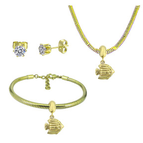 6S0017715aija-691  Necklace Length 45+4cm Bracelet Length 17+4cm  Stainless Steel Set  PDS831