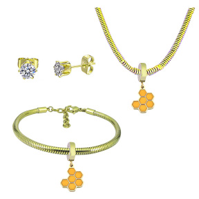 6S0017717aija-691  Necklace Length 45+4cm Bracelet Length 17+4cm  Stainless Steel Set  PDS833