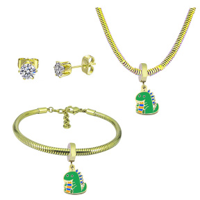 6S0017723aija-691  Necklace Length 45+4cm Bracelet Length 17+4cm  Stainless Steel Set  PDS839