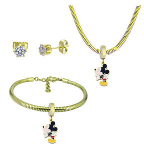 6S0017724aija-691  Necklace Length 45+4cm Bracelet Length 17+4cm  Stainless Steel Set  PDS840